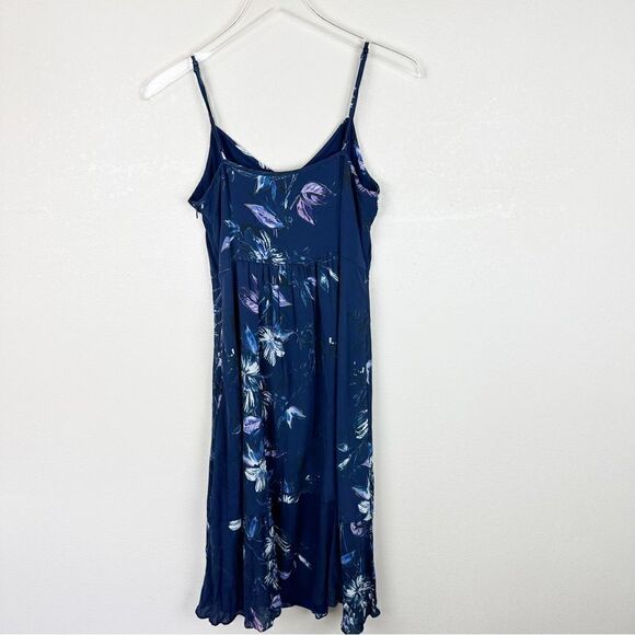 Kobi Halperin Navy Floral Silk Midi Sequin Cocktail Shawl Dress Small - Picture 8 of 10